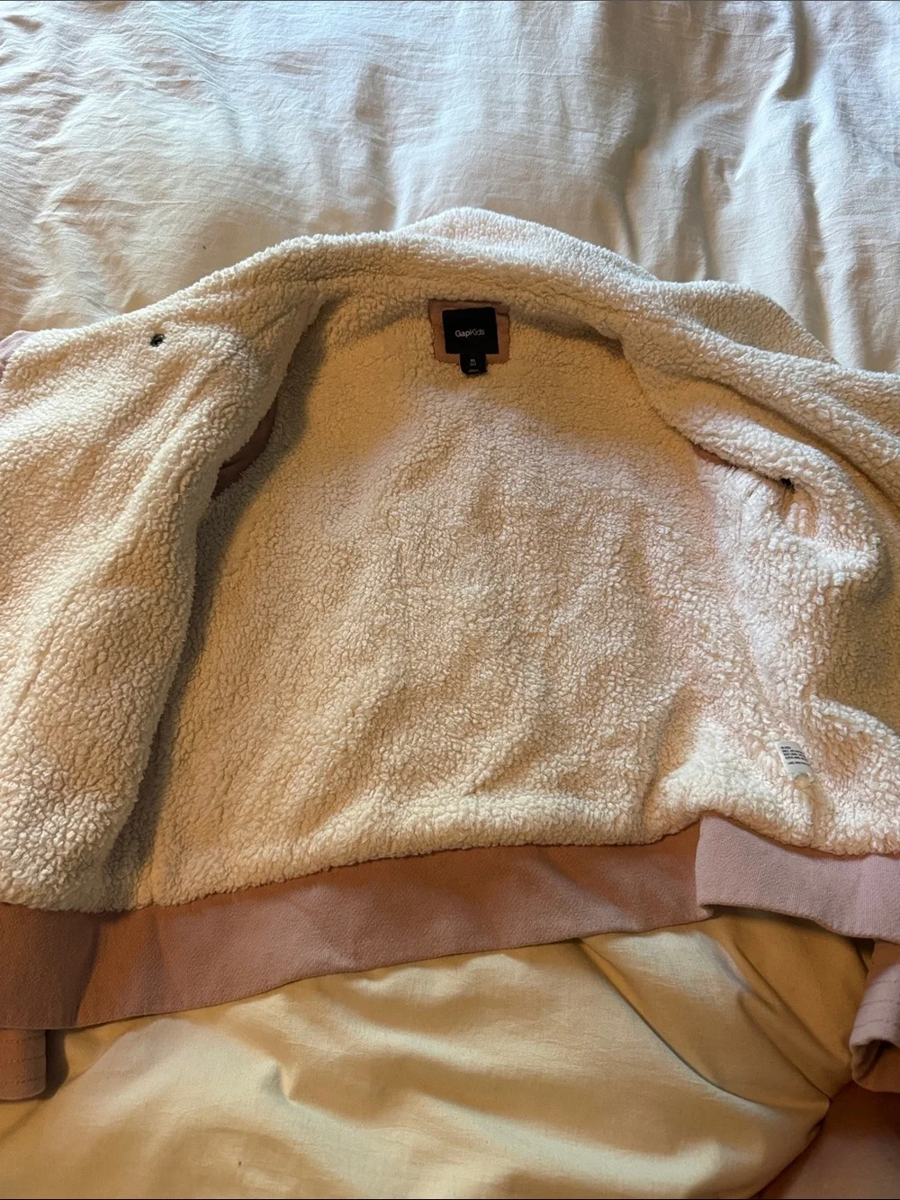 GAP Kids Mauve Jacket with Cream Sherpa Lining